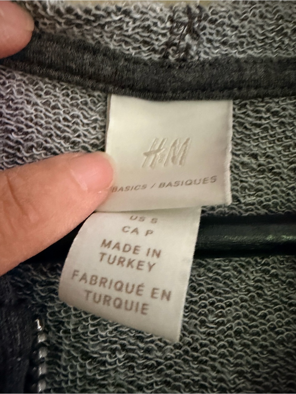H&M Dark Gray Full-Zip Hoodie with Hood - Picture 3 of 3